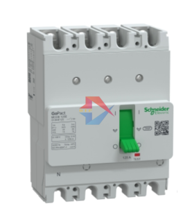 Cầu dao tự động MCCB GoPact 125E, 4P Icu=15kA @415Vac, không chỉnh định, Schneider
