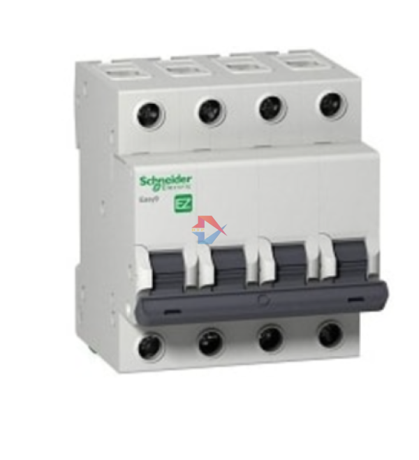 Easy9 MCB Cầu dao tự động 4P, 4.5kA, 400V, C curve Schneider