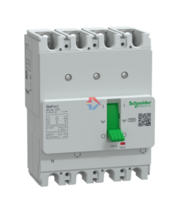 Cầu dao tự động MCCB GoPact 125F, 4P Icu=30kA @415Vac, không chỉnh định, Schneider