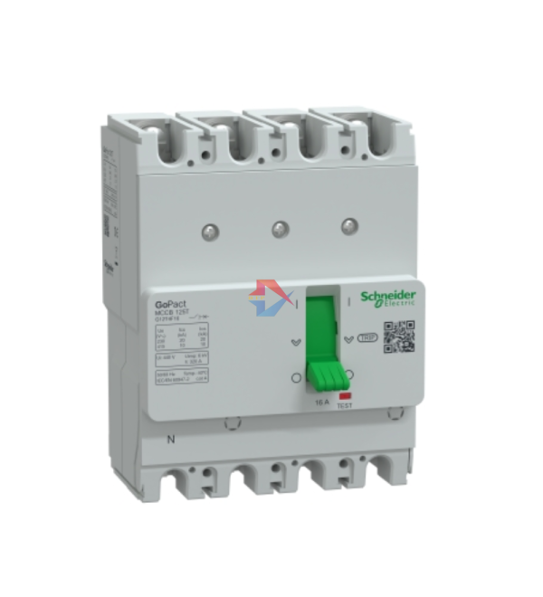Cầu dao tự động MCCB GoPact 125T, 4P Icu=10kA @415Vac, không chỉnh định, Schneider